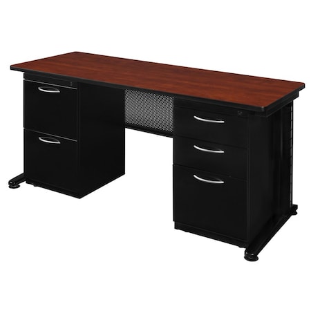 Fusion Fusion Double Pedestal Desks, 24 D X 29 H, 66 W X Wood, Metal MDP6624CH